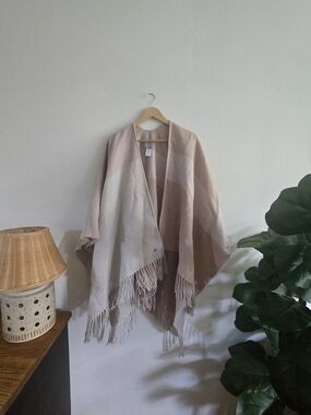 Neutral Blush Fringe Shawl Wrap